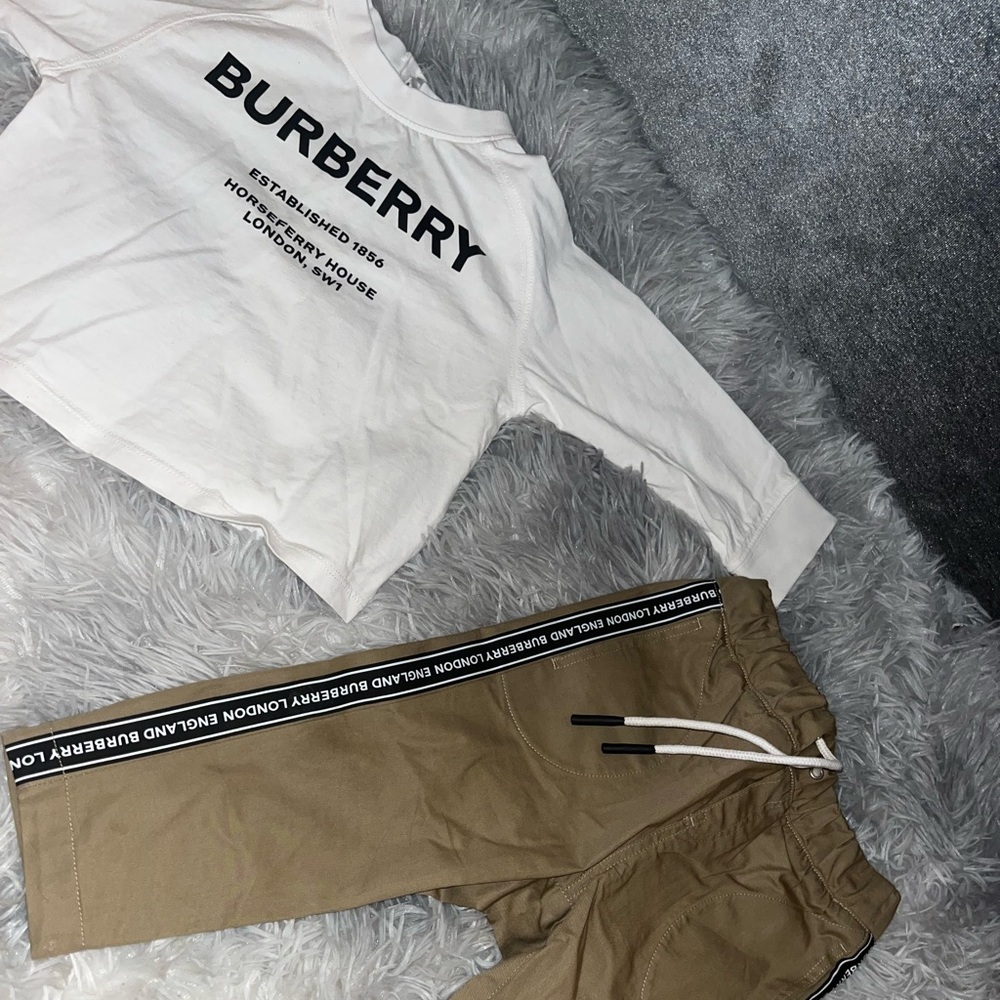 Toddler Burberry outfit long sleeve shirt and khaki pants